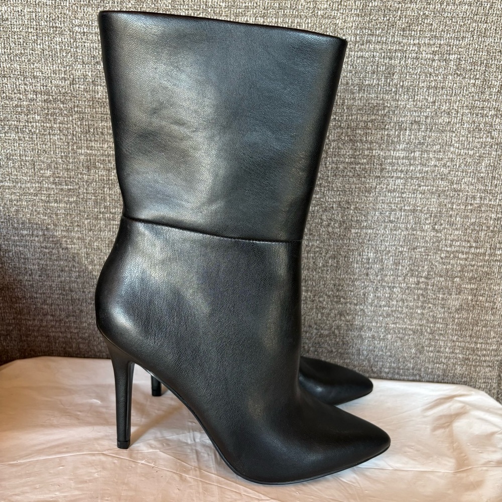 Charles David Boots Women’s Sz 6.5 Black Palisades Mid Calf 4” Stiletto Heels